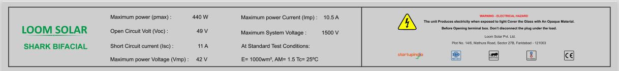 Loom Solar Panel - Shark 450 Watt Bifacial